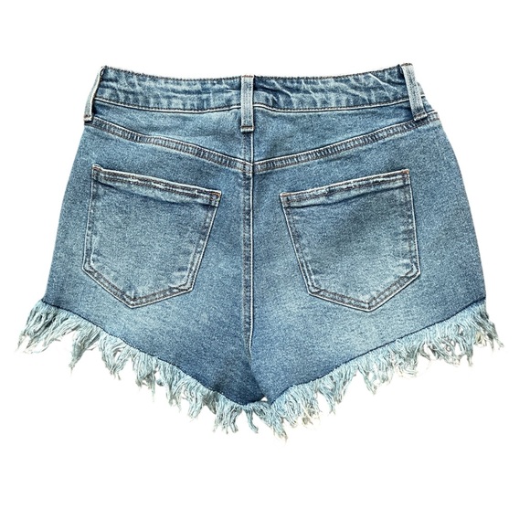 Celebrity Pink Festival High Rise Distressed Blue Jean Shorts 5/27 NWT - Picture 2 of 3